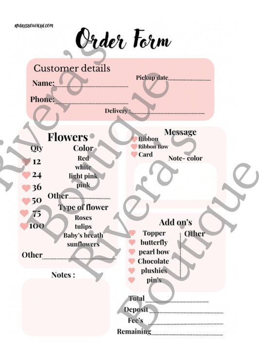 Order form pdg